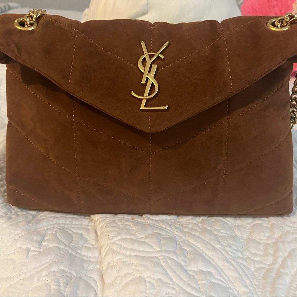 Yves Saint Lauren Brown Seude bag